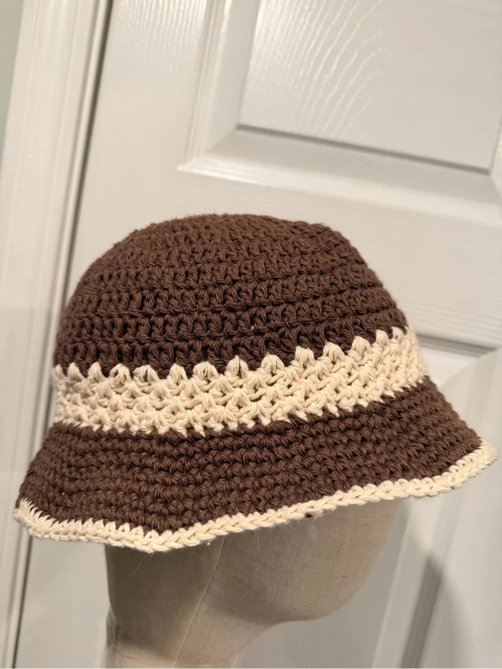 Handmade Crochet Bucket Hat 100% Cotton Lightweight Packable Festival Boho Beach